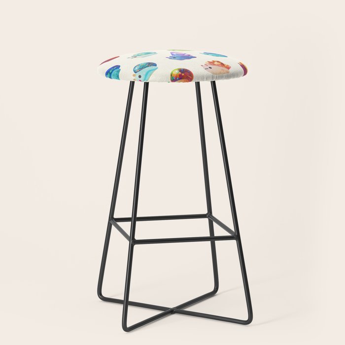 Jewel Snail - pastel Stool Gallery Image 1