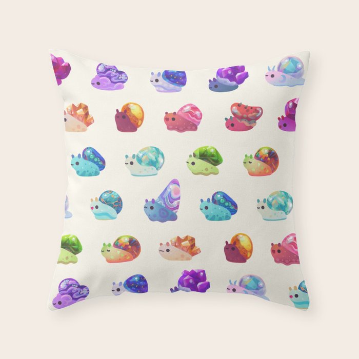 Jewel Snail - pastel Throw Pillow Gallery Image 6