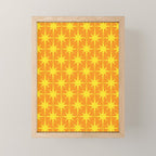 Mid Century Modern Atomic Age Starburst Pattern in Retro Orange and Yellow Mini Art Print Gallery Image 1
