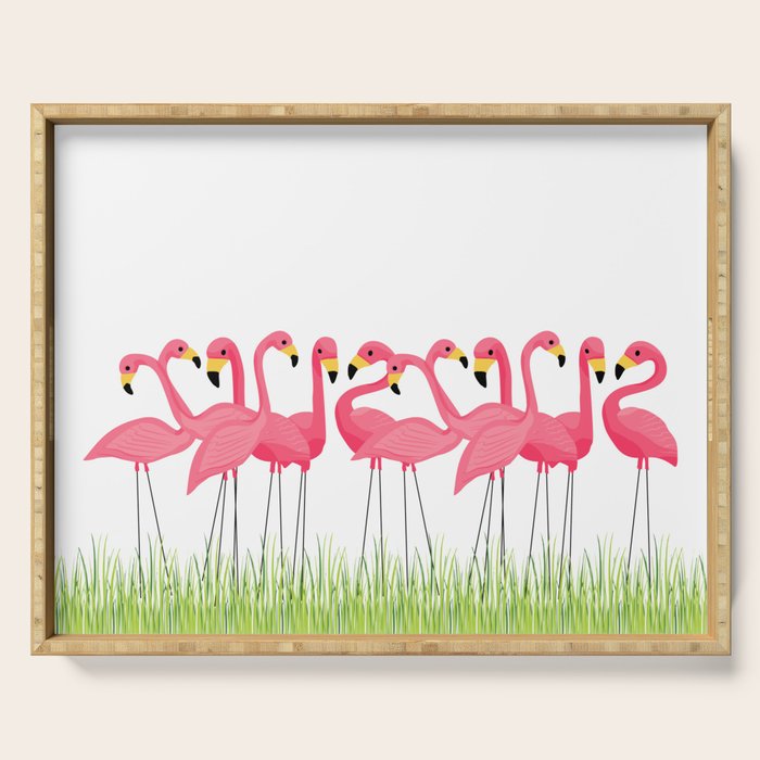 Cuban Pink Flamingos Serving Tray Gallery Image 1