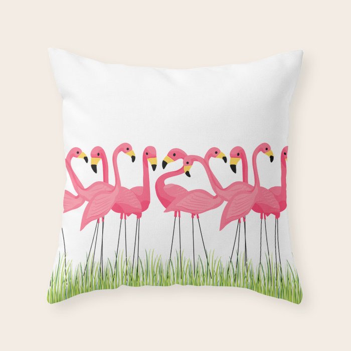 Cuban Pink Flamingos Throw Pillow Gallery Image 6