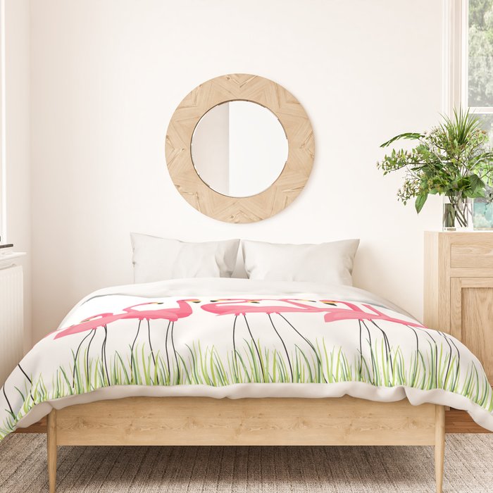 Cuban Pink Flamingos Duvet Cover Gallery Image 3