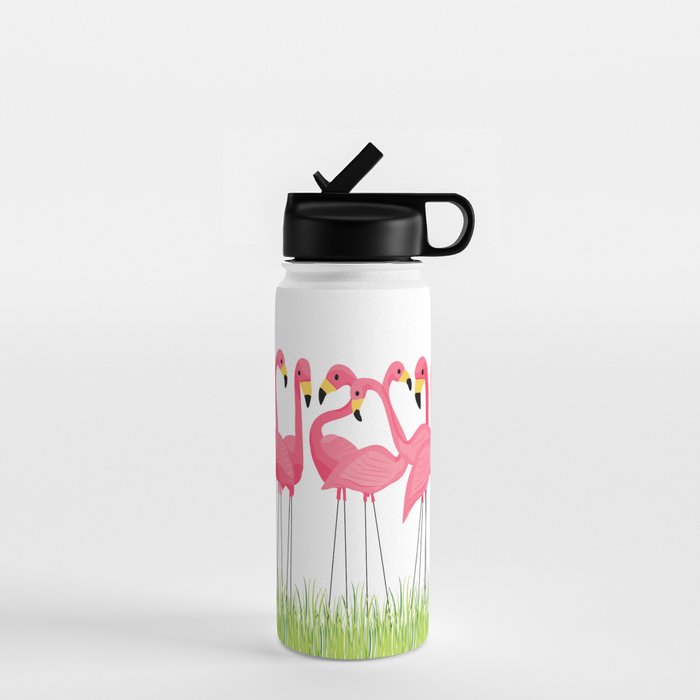 Cuban Pink Flamingos Water Bottle Gallery Image 1