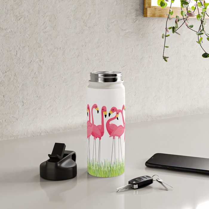 Cuban Pink Flamingos Water Bottle Gallery Image 5