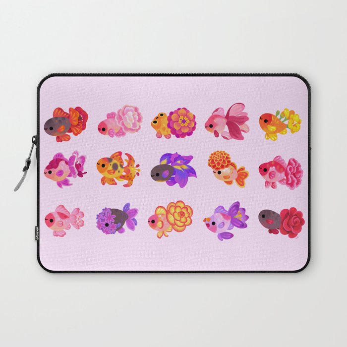 Flower goldfish - bright Laptop Sleeve Gallery Image 1