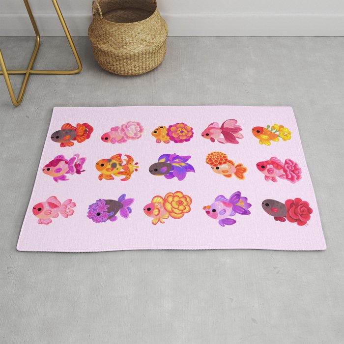 Flower goldfish - bright Rug Gallery Image 1