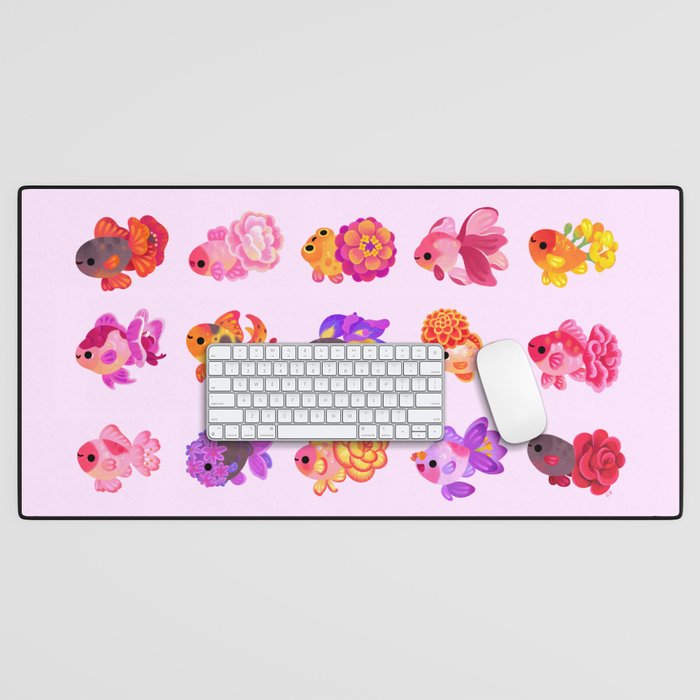 Flower goldfish - bright Desk Mat Gallery Image 1