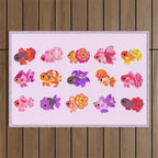 Flower goldfish - bright Outdoor Rug Gallery Image 1