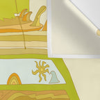 Surfy Christmas Wagon reto surf art by surfy birdy  Wall Tapestry Gallery Image 3