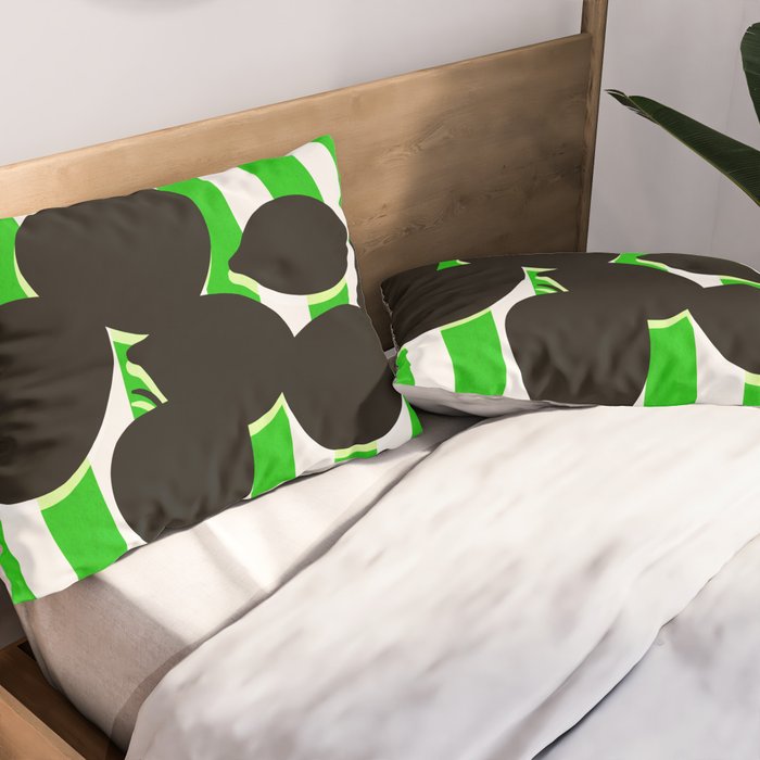 Still life - green stripe Pillow Sham Gallery Image 2