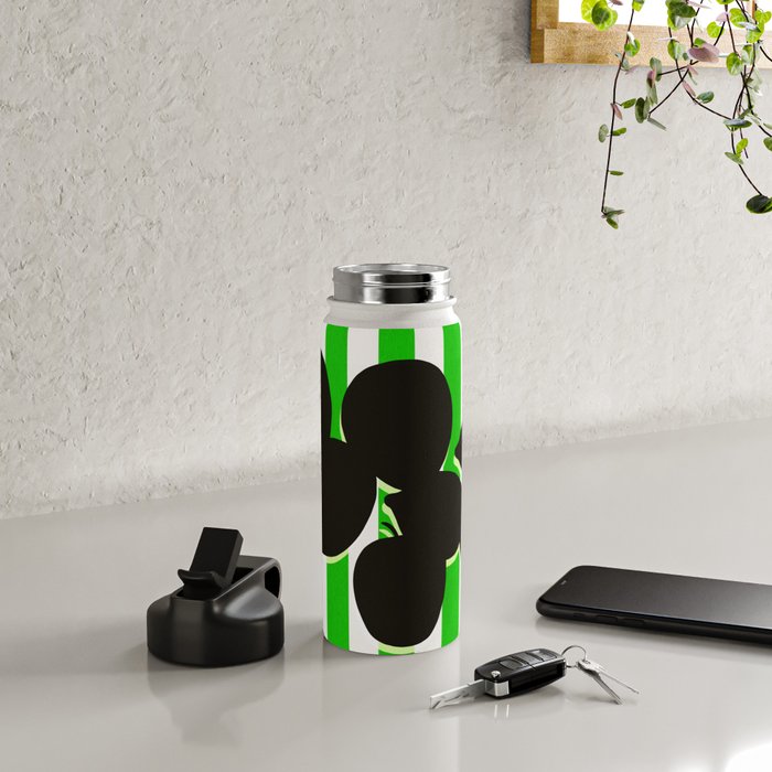 Still life - green stripe Water Bottle Gallery Image 4