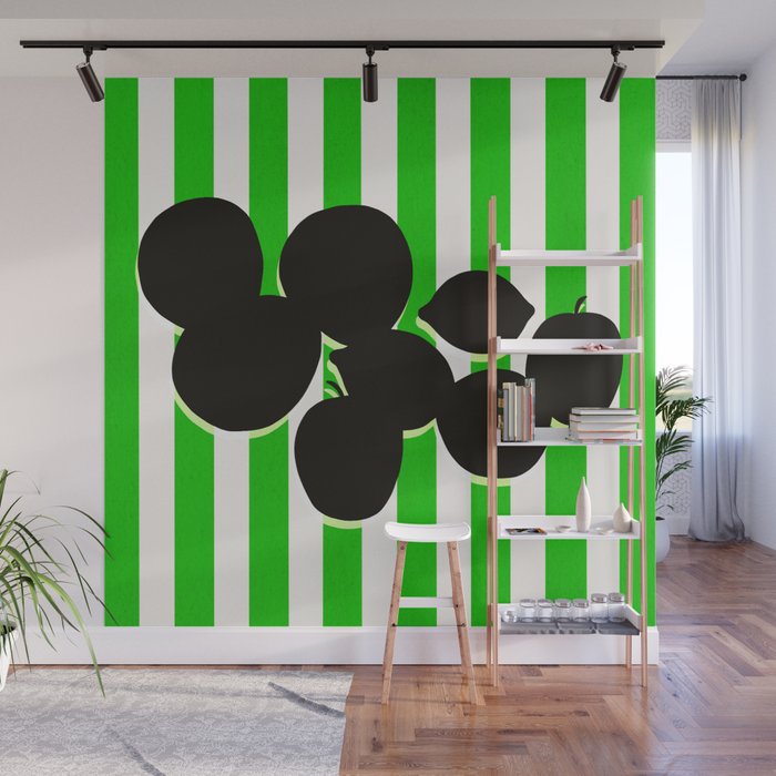 Still life - green stripe Wall Mural Gallery Image 1