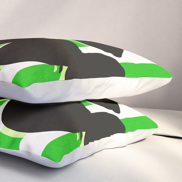 Still life - green stripe Pillow Sham Gallery Image 3
