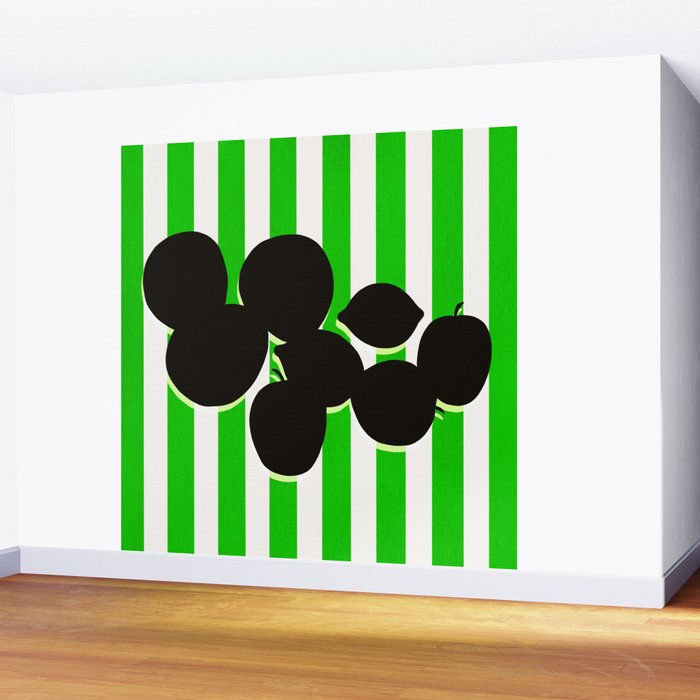 Still life - green stripe Wall Mural Gallery Image 2