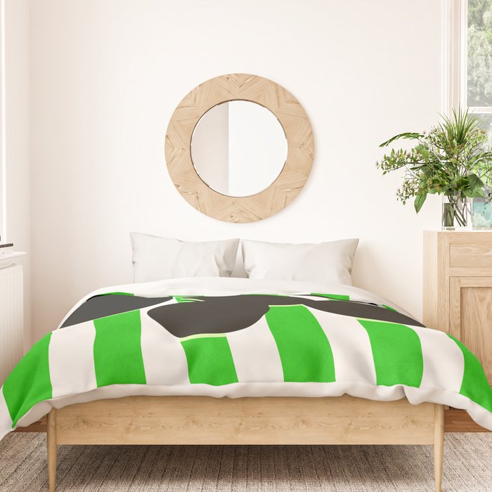Still life - green stripe Duvet Cover Gallery Image 3