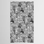 cryptid crowd black white Tablecloth Gallery Image 2