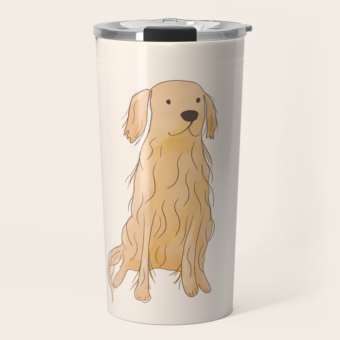 Life is golden dog drawing Travel Mug Gallery Image 1