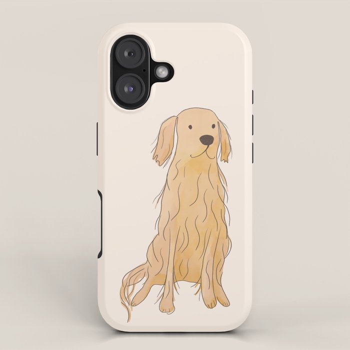 Life is golden dog drawing iPhone Case Gallery Image 1