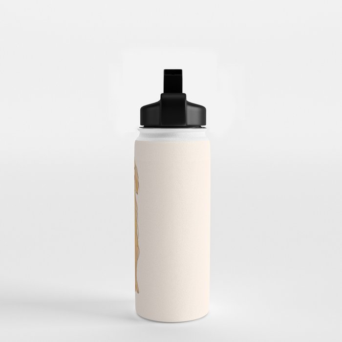 Life is golden dog drawing Water Bottle Gallery Image 2