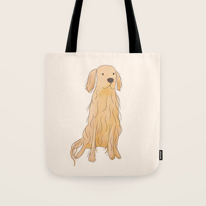 Life is golden dog drawing Tote Bag Gallery Image 1