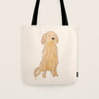 Life is golden dog drawing Tote Bag Gallery Image 1