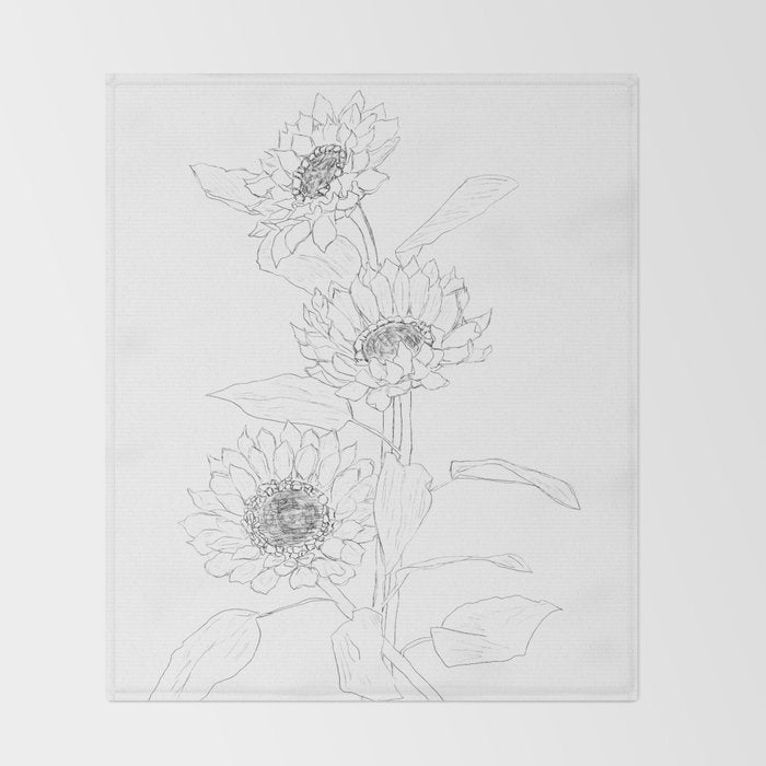 Sunflower Line Sami Throw Blanket Gallery Image 2