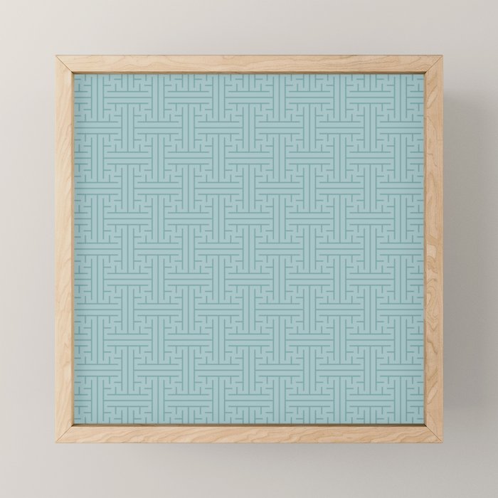 Serene Blue Maze Pattern Mini Art Print Gallery Image 1