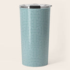 Serene Blue Maze Pattern Travel Mug Gallery Image 1