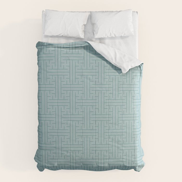 Serene Blue Maze Pattern Comforter Gallery Image 6