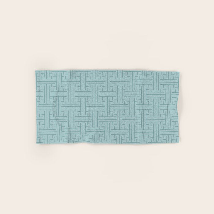 Serene Blue Maze Pattern Bath Towel Gallery Image 1