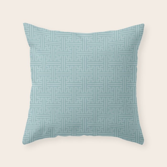 Serene Blue Maze Pattern Throw Pillow Gallery Image 6