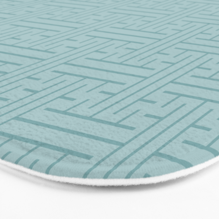Serene Blue Maze Pattern Bath Mat Gallery Image 3