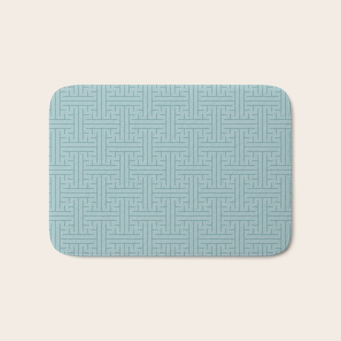 Serene Blue Maze Pattern Bath Mat Gallery Image 1