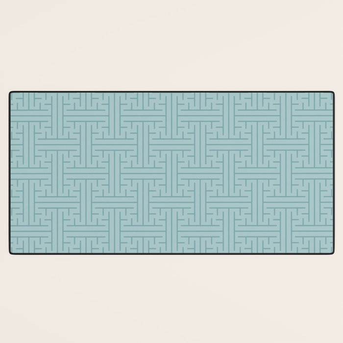 Serene Blue Maze Pattern Desk Mat Gallery Image 3