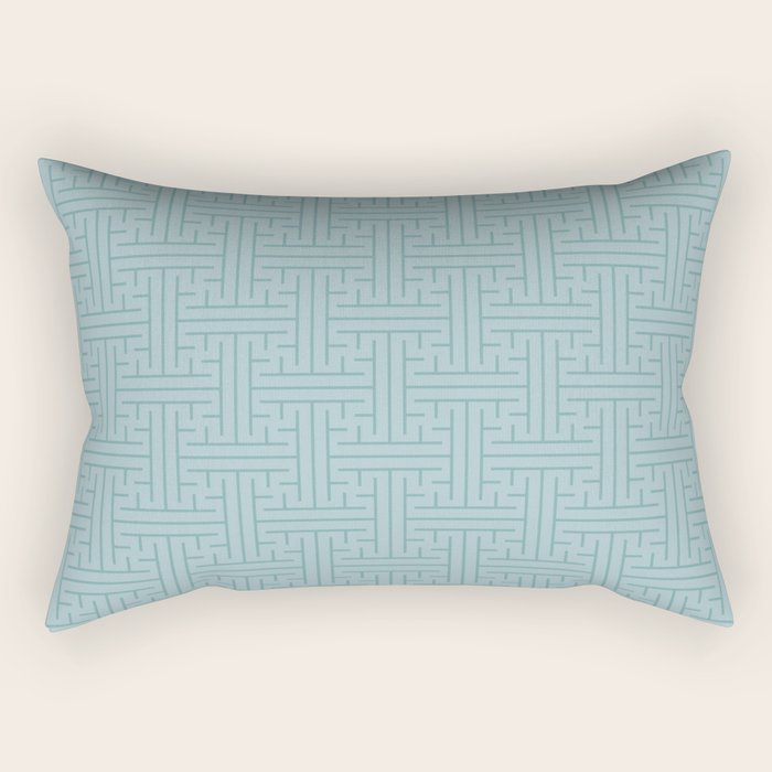 Serene Blue Maze Pattern Rectangular Pillow Gallery Image 2