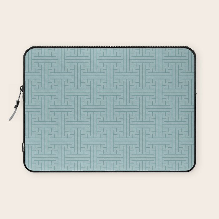 Serene Blue Maze Pattern Laptop Sleeve Gallery Image 1