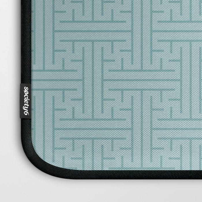 Serene Blue Maze Pattern Laptop Sleeve Gallery Image 3