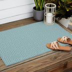 Serene Blue Maze Pattern Outdoor Rug Gallery Image 2