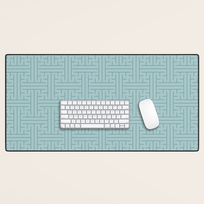 Serene Blue Maze Pattern Desk Mat Gallery Image 1