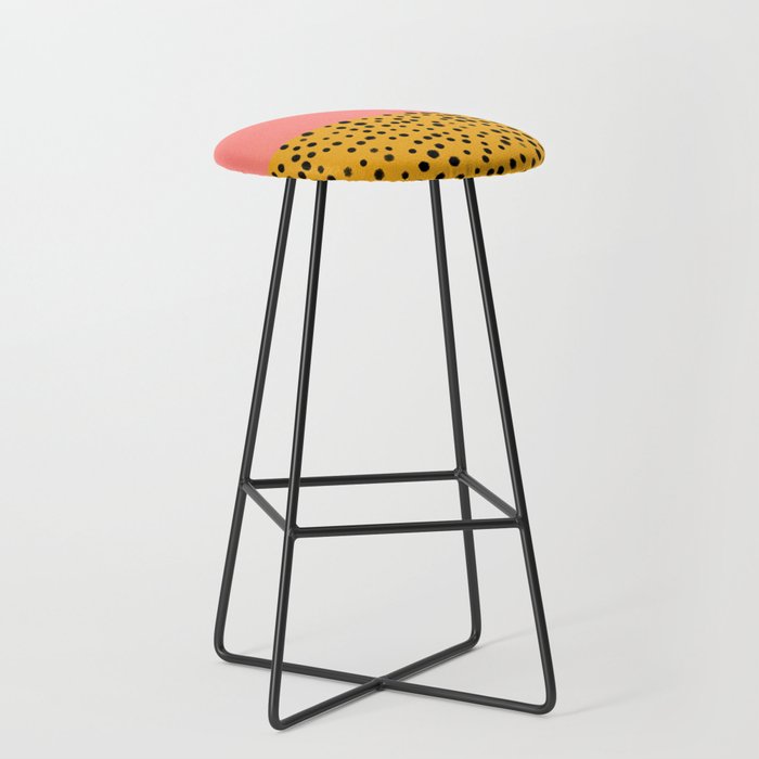 Cheetah & Peach | PATTERN 04: The Retro Edition Stool Gallery Image 1