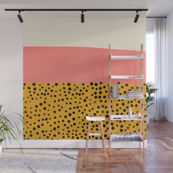 Cheetah & Peach | PATTERN 04: The Retro Edition Wall Mural Gallery Image 1