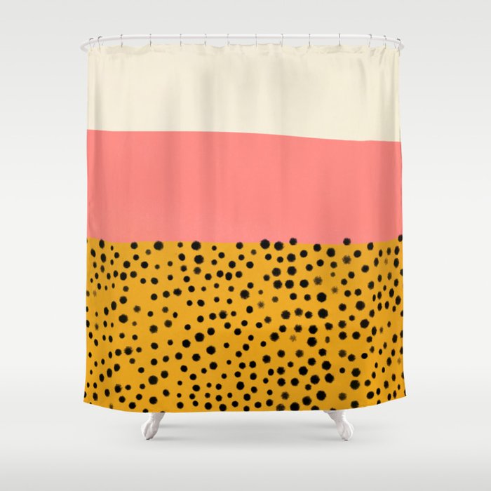 Cheetah & Peach | PATTERN 04: The Retro Edition Shower Curtain Gallery Image 1