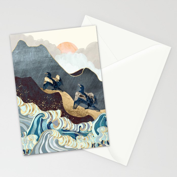 Metallic Waves Stationery Card Gallery Image 2