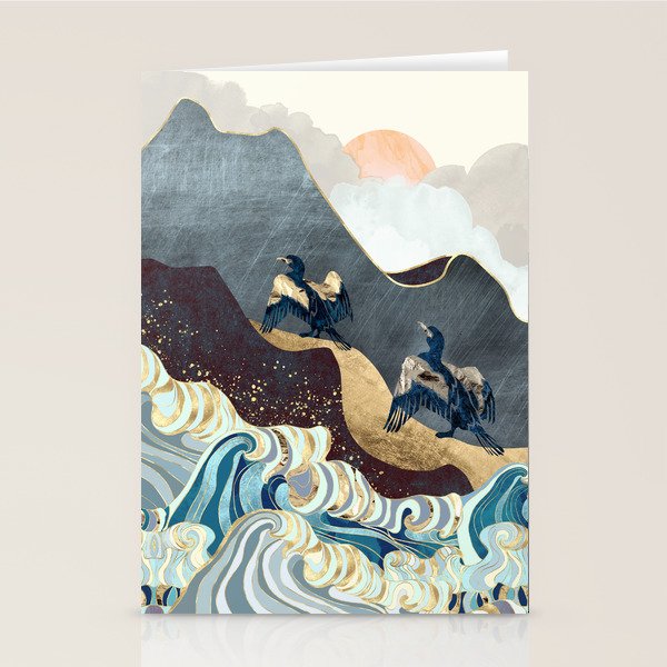 Metallic Waves Stationery Card Gallery Image 2