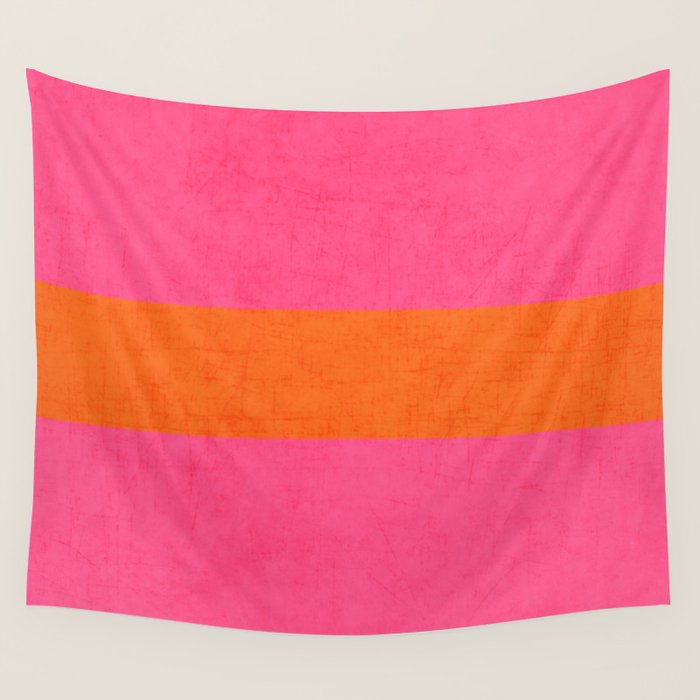 hot pink and orange classic  Wall Tapestry Gallery Image 1