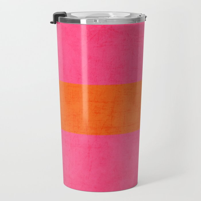 hot pink and orange classic  Travel Mug Gallery Image 3