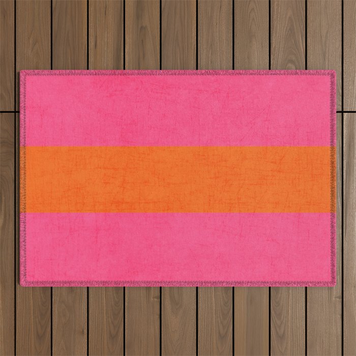 hot pink and orange classic  Outdoor Rug Gallery Image 1