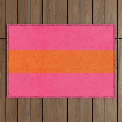Hot Pink And Orange Classic  Outdoor Rug Gallery Image 1