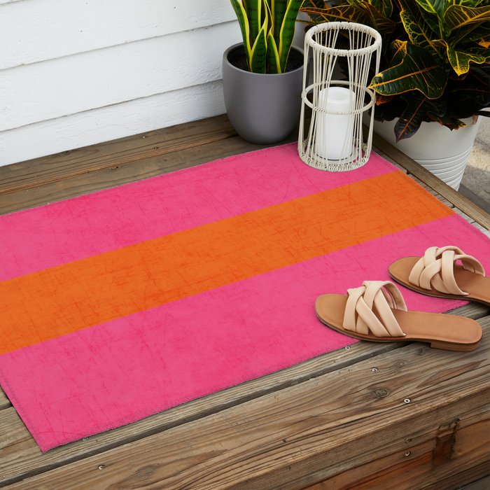 hot pink and orange classic  Outdoor Rug Gallery Image 2