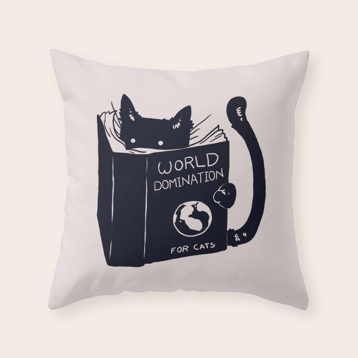 World Domination For Cats Throw Pillow Gallery Image 6